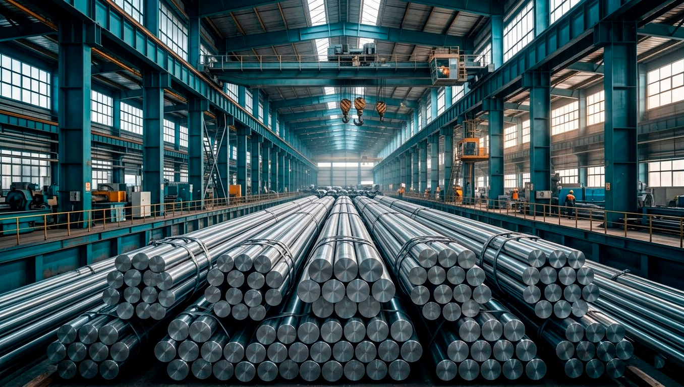 Rolled and forged steel bars for industrial applications
