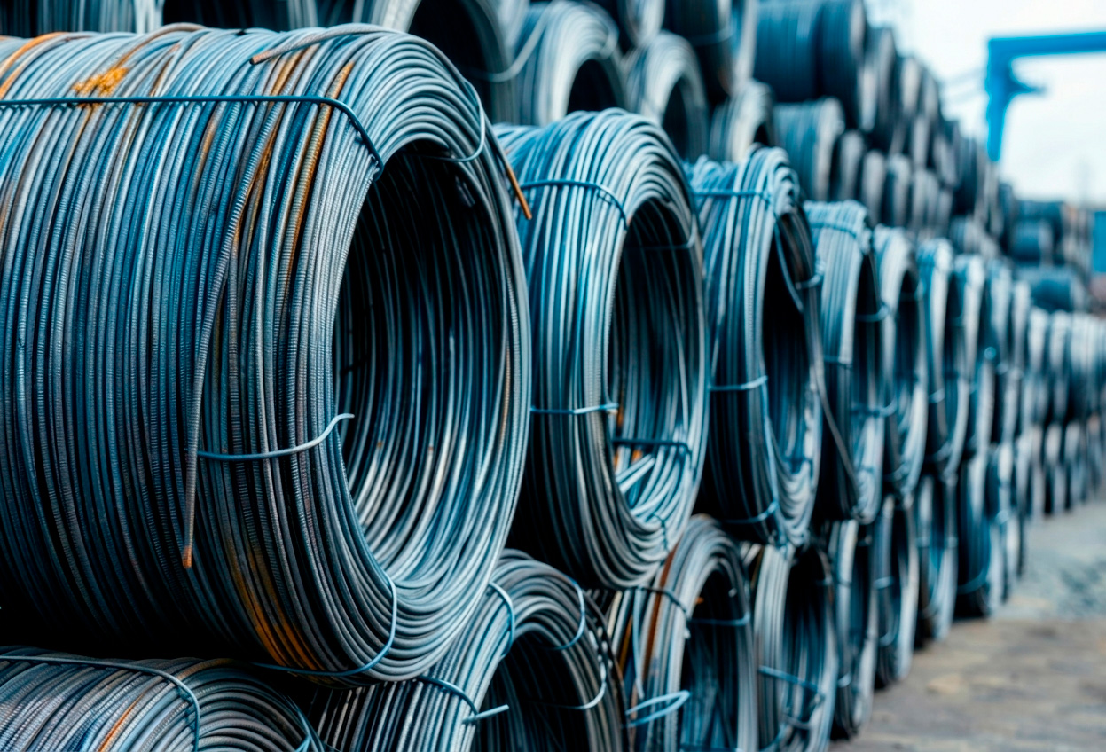 Steel wire rod for industrial processes